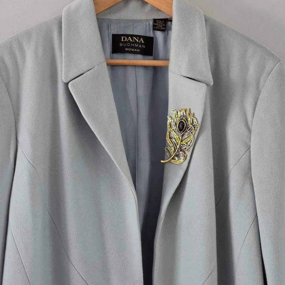Dana Buchman Light Blue Open Front Women's Jacket Size 22